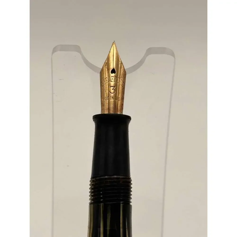 Vintage Sheaffer 350 Striated Fountain Pen No 3 Nib 14kt Vac Fill As Is USA